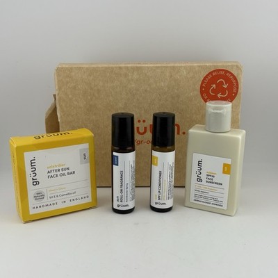 Gruum Suncare Bundle Gesicht Sonnencreme After-Sun Gesichtsöl Bar Conditioner Roll On