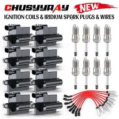 8Pack Ignition Coil & Spark Plug Wire FIT 2002-2006 Chevrolet Avalanche 1500