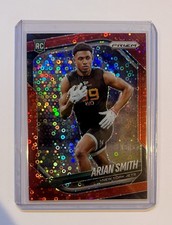 2025 Panini Prizm Arian Smith Red No Huddle Prizm /99 NY Jets RC SSP #391 🔥