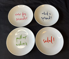 Kate Spade Appetizer Dessert 6 inch Plates Melamine Set of 4 Bright Fun Colors
