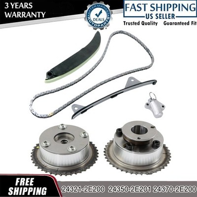 Timing Chain Kit & Exhaust Intake CVVT Gear For 2014-2019 Hyundai Kia 2.0L G4NC