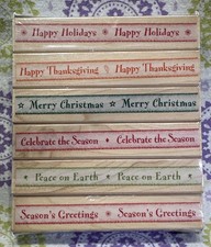 Hero Arts Happy Holidays Stamp Set Of 6- Brand New