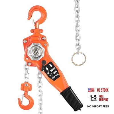 Lever Chain Hoist 1 Ton 2205LBS Capacity,10FT Lift,Manual Ratchet Chain Puller