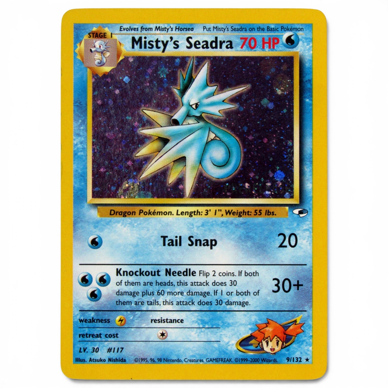 Misty's Seadra Holo Rare Prerelease Pokemon Promo Card #9/132 LP-NM ☆See Pics☆ ⁴