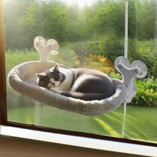 Cat Window Perch with 6 Strong Suction Cups,Mats That Can Be Switched between Wi