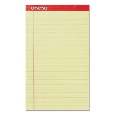 Universal 40000 Perforated Edge Writing Pad Legal/Margin Rule Legal Canary 50