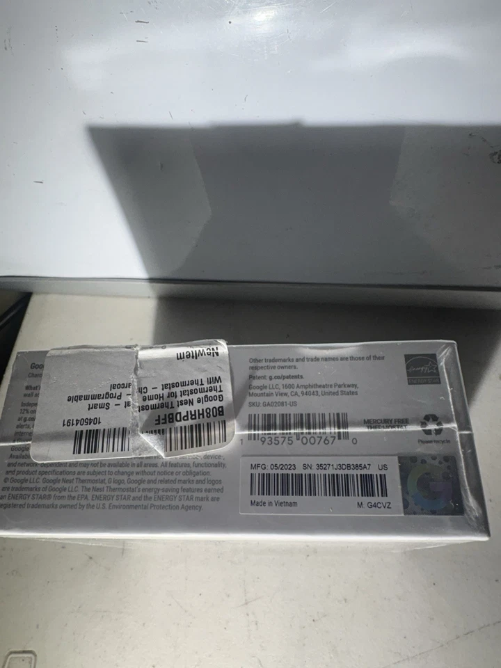 Google Nest Smart Thermostat Charcoal Gray Black G4CVZ Factory SEALED NEW - Image 4 of 4