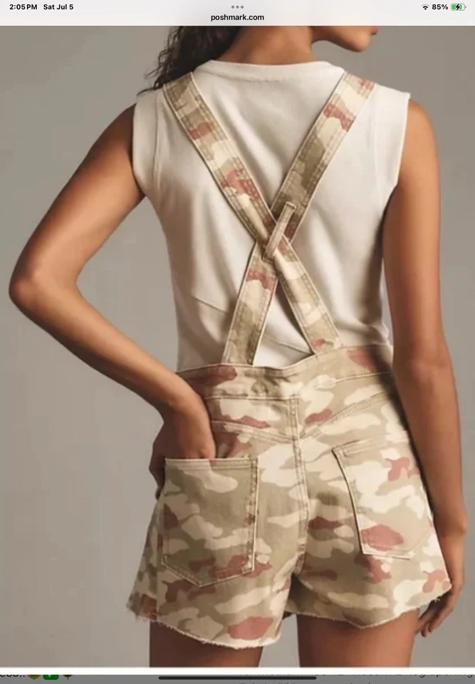 Mameluco Anthropologie Pilcro Camuflaje Motivo Verde Talla M Nuevo con Etiquetas $118R Foto 3 de 4