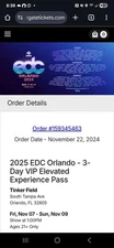 EDC Orlando 2025 VIP Elevated Experience 3 Day Pass