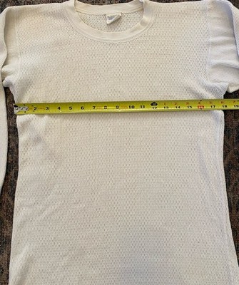 VTG 60s 70s Sears Roebuck Thermal Waffle Knit Long Sleeve Shirt XL