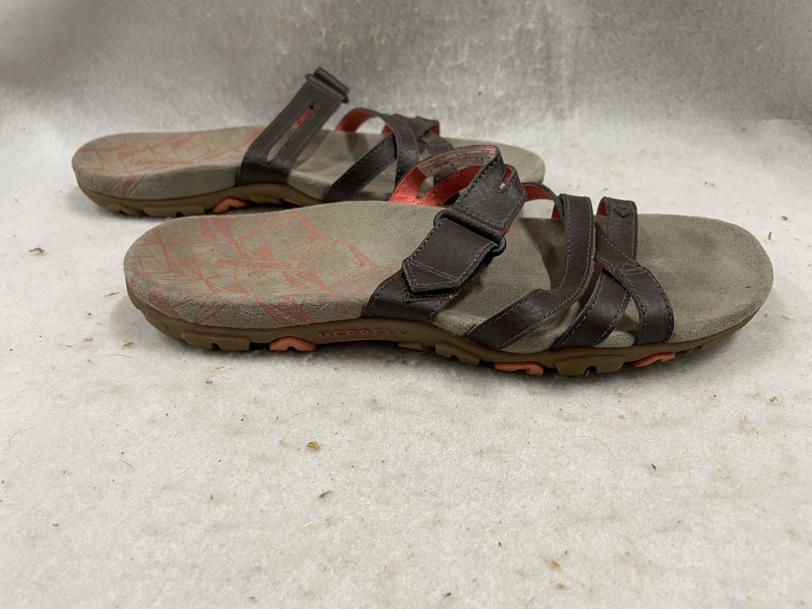 Merrell Sandspur sandali in pelle marrone da donna 8 marroni con gancio passante