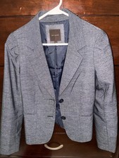 The Limited Gray Notch Lapel Single-Breasted Blazer Jacket, Lined, Size S