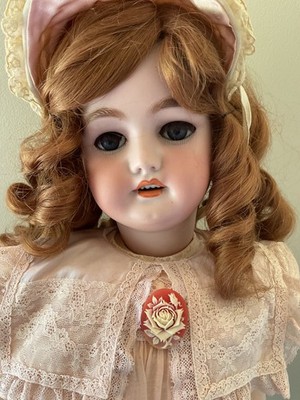 Antique 30'' CM Bergmann German Bisque Head Large Doll Simon Halbig 13 mold