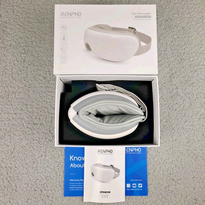 Renpho Gray White Eyeris 1 RF-EM001R Electric Eye Massager With Manual And Box
