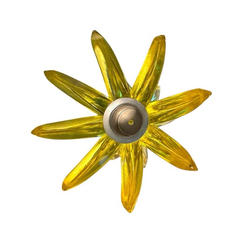 MCM Friedel Ges Gesch Atomic Sputnik Yellow Lucite Candle Holder Germany (1) - Picture 6 of 10