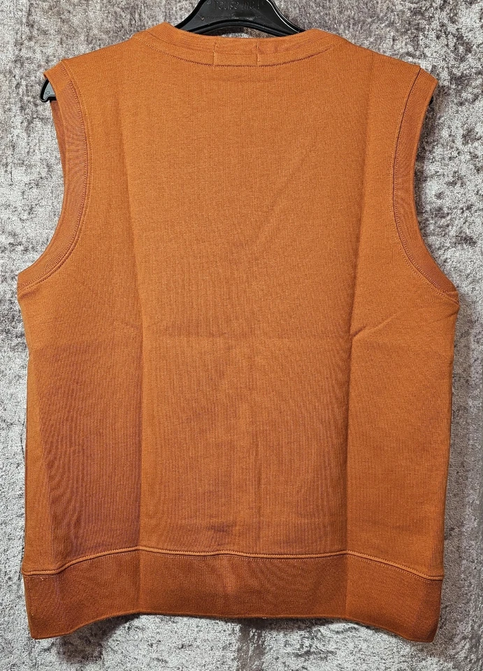 Margaret Howell Fred Perry Light Cotton Loopback - Burnt orange. Tank top V Neck - Image 3 of 4