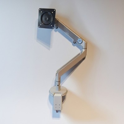 Humanscale Monitor Display Rotating Arm w Desk Clamp Mount Gray Metal USED
