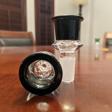 Pantalla de vidrio de 14 mm deslizable cuenco macho para bong de pipa de agua (1 - UNO) negro