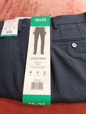 Calvin Klein Dress Pant Slim Fit Flex Waistband Men's New Black 38x30