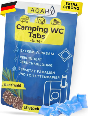 Camping Toiletten Zusatz - Tabs Blue Extra Stark   Nadelwald WC Drops - Chemieto