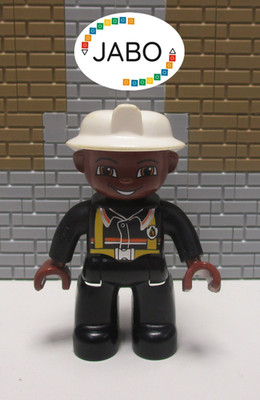 ( Q13/100 ) Lego Duplo Figur Mann  Feuerwehrmann