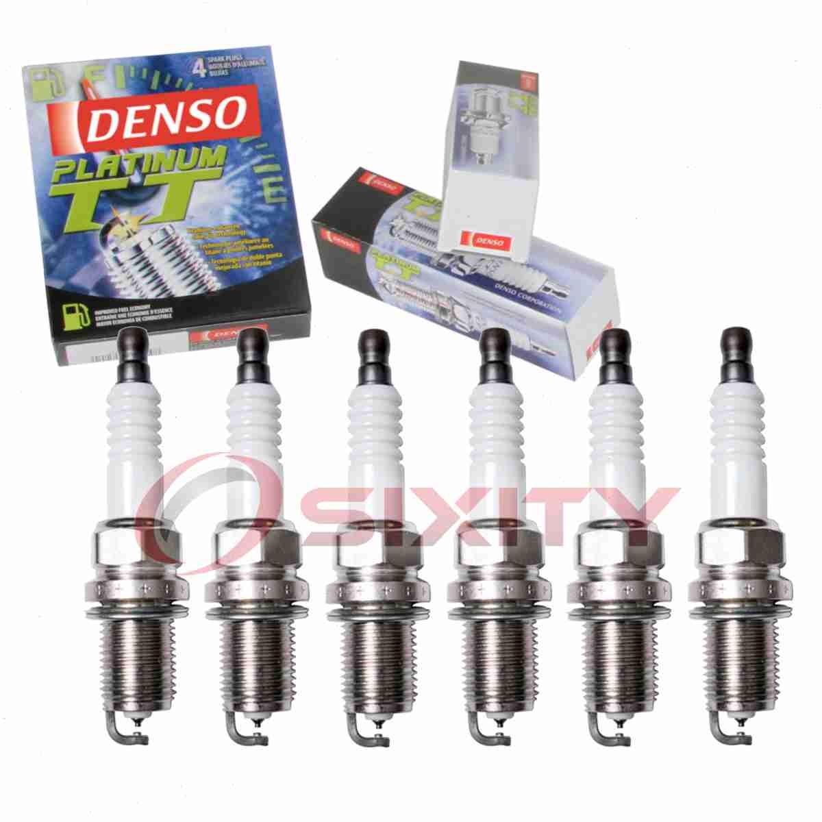 6 pc Denso Platinum TT Spark Plugs for 1992-1999 Dodge Dakota 3.9L V6 ys
