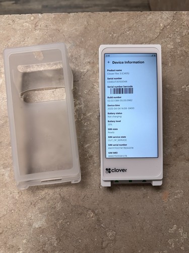 Clover Flex 3 Handheld POS C405 - NO CHARGER INCLUDED SILICONE CASE