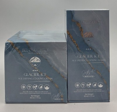 BELOW ZERO Glacier Ice Age Defying Cooling Cream and Cooling Serum (New | NIB)