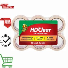 Duck HD Clear Packing Tape Refills - 6 Rolls of Strong Heavy Duty Packing Tape .