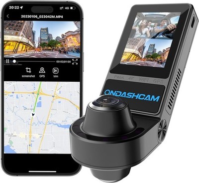 360° Dash Cam Front/Rear/Inside 4K Night Vision, Built-in 5G 185° Wide Angle