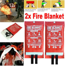2 X Quick-Release Fire Blanket – Large Safety Shelter for Home, Kitchen & Office