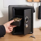 Mini Metal Coin Bank Locker w/ Keys Kids Money Saving Jar Security Safe Box UK