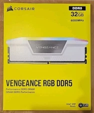 NEW CORSAIR Vengeance RGB 32GB (2 x 16GB) PC RAM DDR5 6000 (PC5 48000) WHITE