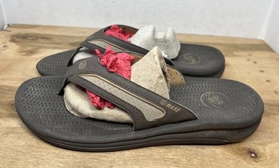 Reef Men s Flex Thong Flip Flops Sz 11 Brown Summer Beach