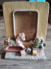 Vtg Picture Frame Kids Baby Nursery Gift Signed IILP Rocking Horse Unisex