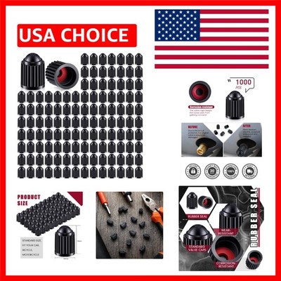 Tire Valve Stem Caps - 1000 Universal Plastic Caps with O-Ring for All Vehicles