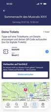 1 Ticket Sommernacht des Musicals Dinslaken 25.07.26 Block C Original Preis