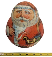 1980 Chein Industries Bristol Ware Santa Claus Roly Poly Tobacco Tin Christmas