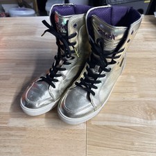Zumba Street Orlando Womens Size 7 Shoe Classic High Top Sneakers Leather Gold