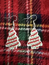 Little Debbie Christmas Tree Cake Earrings Dangle New Stainless Steel Jewelry