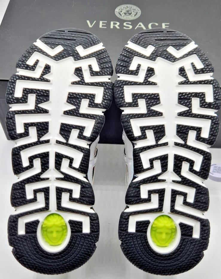 Versace Trigreca Women's White Pale Pink Leather Sneakers EU37.5 US7.5 thumbnail 17