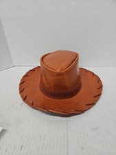 DISNEY PARKS Toy Story Woody Faux Leather Youth Costume Hat missing Medal