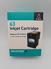 NEW WEXFORD 63 Inkjet Cartridge Black Replaces HP 63 OEM F6U62AN NIB Free Ship