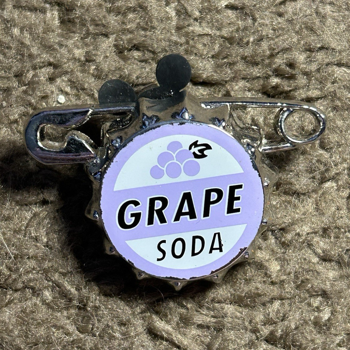 Disney Pin Trading Grape Soda Food & Drink Mickey Icon Pin Back Single