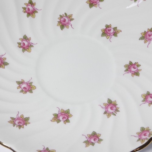 Vintage Aynsley England Bone China weiß rosa Blumen Goldrand 5,5" Untertasse - Bild 7 von 10