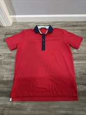 Greyson Mens Polo Shirt Sz M Short Sleeve Golf Performance Hot Pink