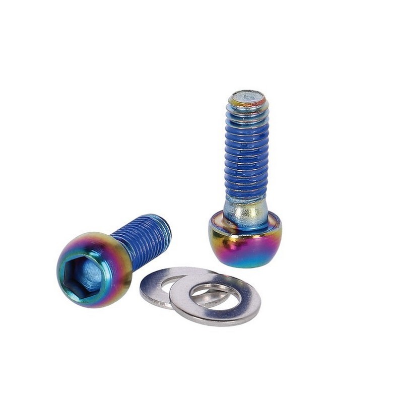 coppia di viti di fissaggio pinza sram acciaio inox rifinitura rainbow SRAM fren