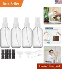 Refillable 4 oz Glass Spray Bottles with Fine Mist, Perfect for Travel & Oils