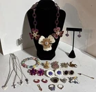 20‑Piece Vintage/Costume Jewelry Lot • Necklaces Rings Pins Earrings
