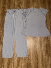 Med Couture 8470 Light Gray Cool Stretch Soft Wicking Scrub Sm Top Med Pants
